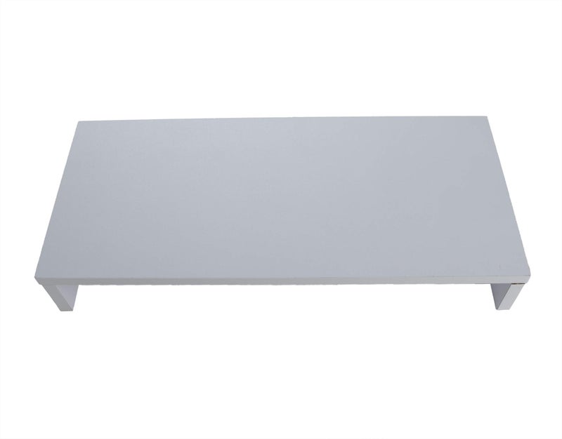 Mind Reader Woodland Collection, Monitor Stand, 33 lb. Capacity, Desktop Organizer, White - Image 4